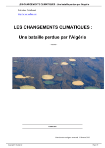 LES CHANGEMENTS CLIMATIQUES : Une bataille