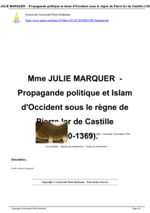 Mme JULIE MARQUER - Propagande politique et Islam d`Occident