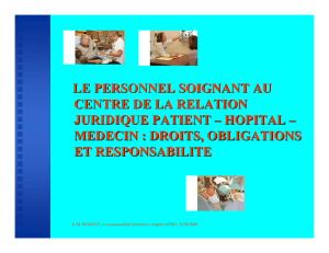 La responsabilité infirmière au bloc opératoire - JM Hubeaux