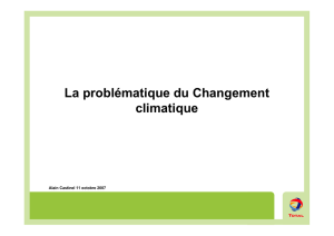 La problématique du Changement climatique