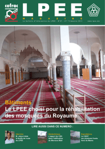 Bâtiments Le LPEE choisi pour la réhabilitation des mosquées du