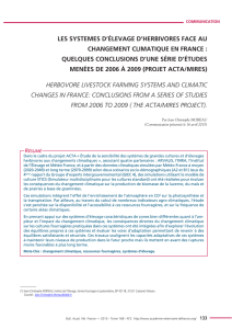 les systemes d`élevage d`herbivores face au changement climatique