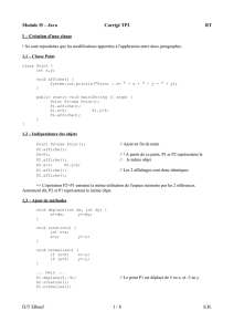 Module I5 – Java Corrigé TP2 RT I – Création d`une classe IUT