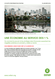 nouveau rapport Oxfam, Une économie au service des 1%