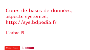 arbre B - Cours de bases de données - Aspects systèmes