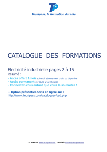 catalogue "formations en électricité industrielle"
