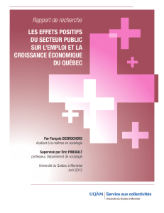 LES EFFETS POSITIFS DU SECTEUR PUBLIC SUR LdEMPLOI ET