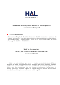 Identités décomposées identités recomposées - Hal-SHS