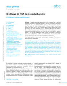 Cinétique de PSA après radiothérapie