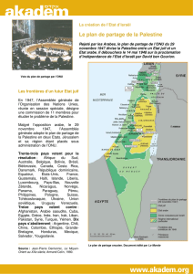 La création de l`Etat d`Israël Le plan de partage de la