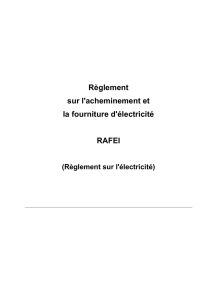 Règlement sur l`acheminement et la fourniture d`électricité RAFEI