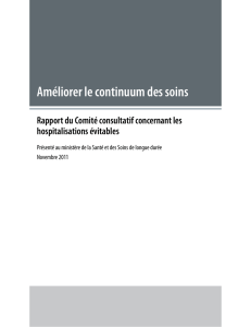 Améliorer le continuum des soins - Rapport du Comité consultatif
