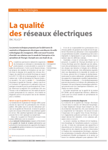 La qualité des réseaux électriques
