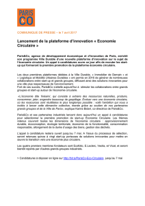 Lancement de la plateforme d`innovation « Economie Circulaire »