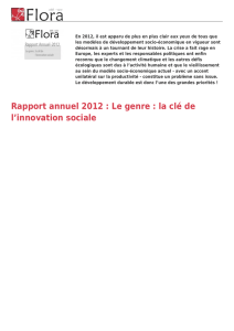 Rapport annuel 2012 : Le genre : la clé de l`innovation sociale