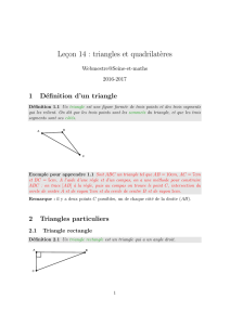 Leçon 14 : triangles et quadrilat`eres - seine-et