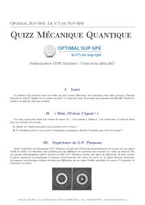 Quizz Mécanique Quantique