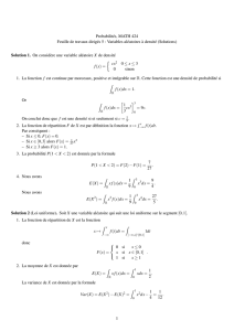 Probabilités, MATH 424 Feuille de travaux dirigés 5 : Variables
