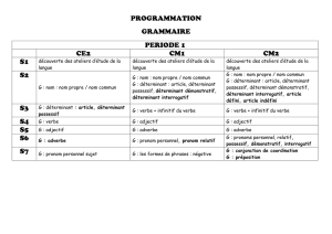 PROGRAMMATION GRAMMAIRE PERIODE 1 CE2 CM1 CM2 S2