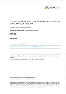 Judiciarisation de la médecine (2004) PDF
