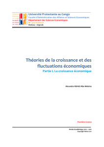 Théories de la croissance et des fluctuations économiques Partie I