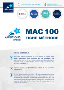 MAC 100 fiche de methode