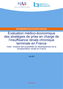 Évaluation médico-économique des stratégies de prise en