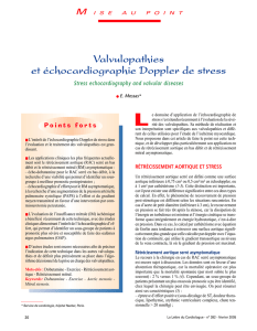 Valvulopathies et échocardiographie Doppler de stress