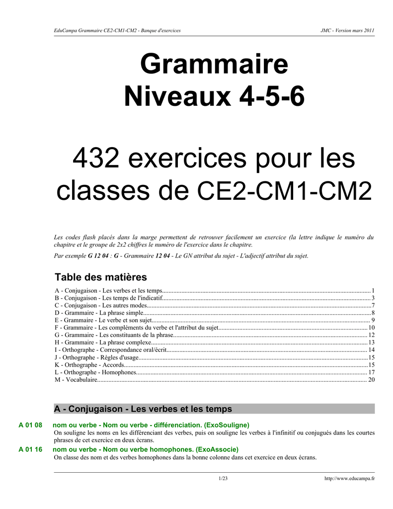 Exercices Sur Le Son G Cm1