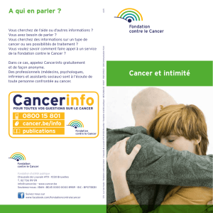 Cancer et intimité - Fondation contre le Cancer