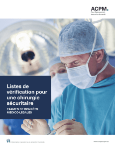 Listes de vérification pour une chirurgie sécuritaire