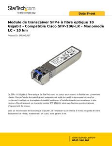 Module de transceiver SFP+ à fibre optique 10 Gigabit