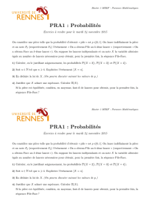 PRA1 : Probabilités PRA1 : Probabilités