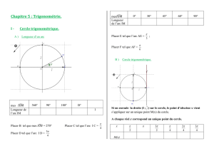 Chapitre 5 : Trigonométrie.