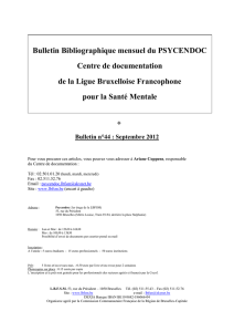 Bulletin bibliographique n°44 - Ligue Bruxelloise Francophone pour