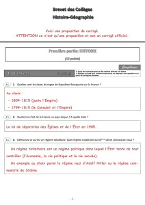 Le corrigé du Brevet blanc en Histoire
