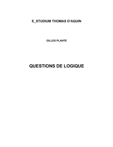 questions de logique - E_Studium Thomas d`Aquin