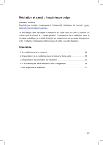 VOLCKRICK – Médiation et santé – L`expérience belge