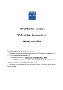 PSYCHOLOGIE – Licence 3 Mathieu HAINSELIN