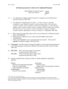 Advienne que pourra: retour sur le subjonctif français