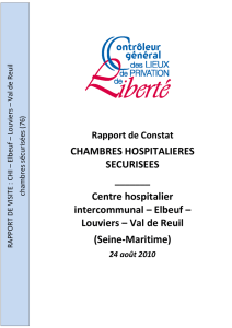 Rapport de visite des chambres sécurisées du CHI d`Elbeuf (Seine