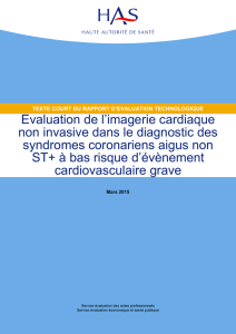 Evaluation de l`imagerie cardiaque non invasive dans le