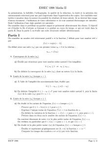 ESSEC 1998 Maths II Partie I