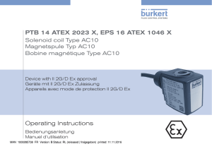 Operating Instructions PTB 14 ATEX 2023 X, EPS 16 ATEX