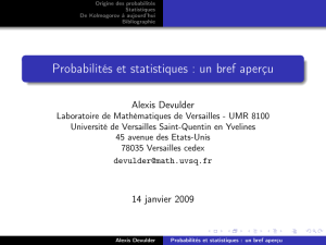 Probabilités et statistiques : un bref aperçu