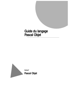 Guide du langage Pascal Objet