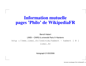 Information mutuelle pages `Philo` de WikipediaFR