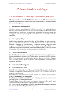 Présentation de la sociologie