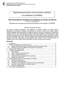 CA-MRSA - Etat de Genève