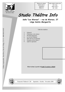 Studio Théâtre Info - Studio Théâtre de Liège